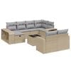 vidaXL 11 pcs conjunto sof&aacute;s de jardim c/ almofad&otilde;es vime PE bege