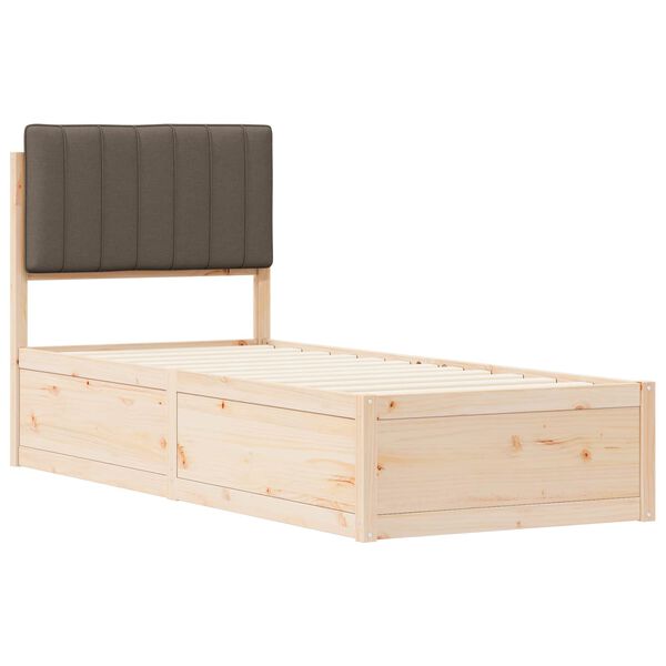 vidaXL Estrutura de Cama com Cabeceira Estofada Cinzento-acastanhado