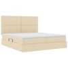 vidaXL Cama com Armazenamento Creme 200 x 200 cm Couro Sint&eacute;tico