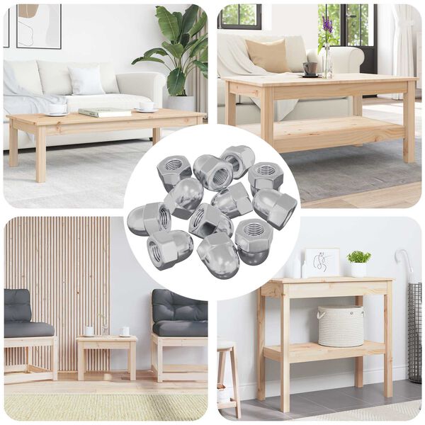 vidaXL Porca 12 pcs Prateado M6 x 10 mm Ferro