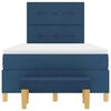 vidaXL Cama Box com colch&atilde;o com cabeceira Azul 120 x 200 cm tecido