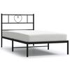 vidaXL Estrutura de cama com cabeceira 100x200 cm metal preto