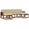 vidaXL Conjunto de Sof&aacute;s para Exterior 6 pcs Natural e Bege