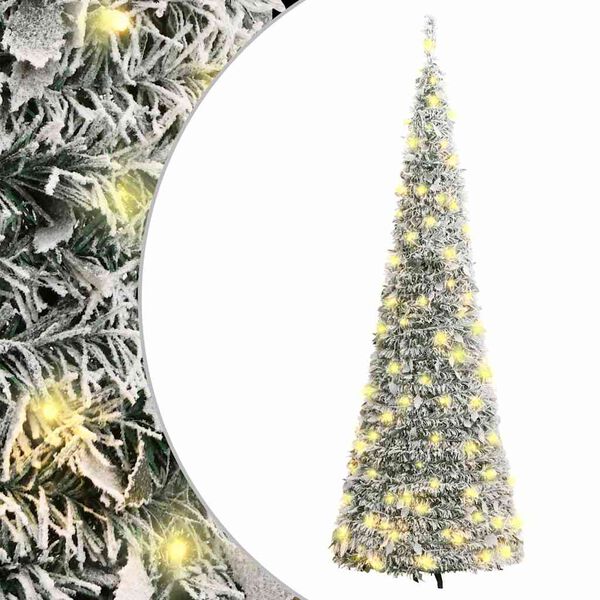 vidaXL &Aacute;rvore de Natal artificial pop-up c/ 50 luzes LED e neve 120 cm