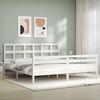 vidaXL Estrutura cama Super King Size c/ cabeceira madeira branco
