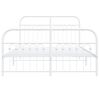 vidaXL Estrutura de cama com cabeceira e p&eacute;s 137x190 cm metal branco