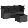 vidaXL 4 pcs conjunto de sof&aacute;s para jardim c/ almofad&otilde;es vime PE preto