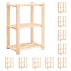 vidaXL 10 unidades arruma&ccedil;&atilde;o 3 prateleiras 60x38x90cm pinho 150 kg