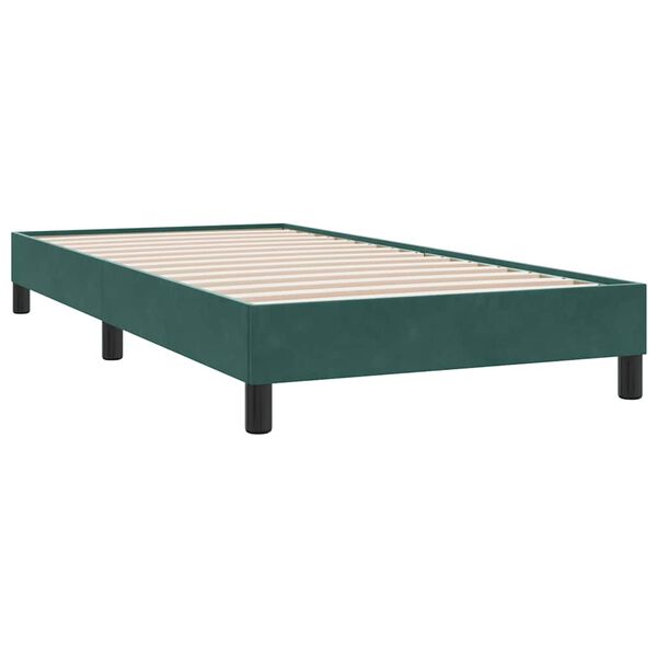 vidaXL Box Cama de Molas sem Colchão Verde Escuro 100x210 cm Veludo