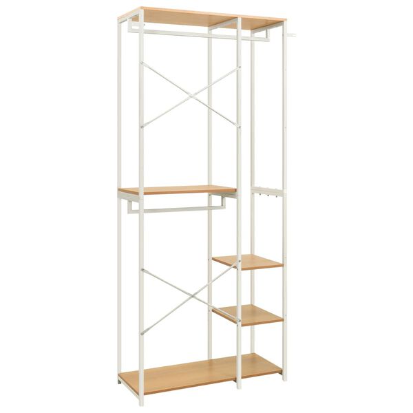 vidaXL Roupeiro 90x40x213 cm metal e contraplacado branco e carvalho
