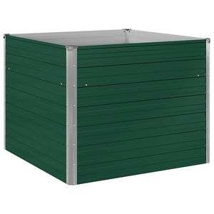 vidaXL Canteiro jardim elevado 100x100x77cm a&ccedil;o galvanizado verde