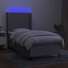 vidaXL Cama box spring c/ colch&atilde;o e LED 80x200 cm tecido cinza-claro