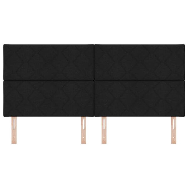vidaXL Cabeceira com cabeceira Preto 200 cm Couro Sint&eacute;tico