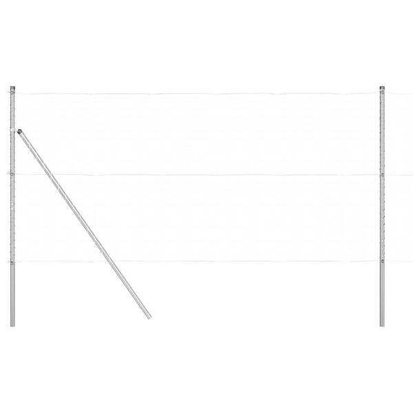 vidaXL Poste de Cerca 13 pcs Prateado Aço