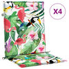 vidaXL Almofad&otilde;es para cadeira de encosto baixo 4 pcs tecido multicor