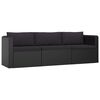 vidaXL 10 pcs conjunto lounge de jardim c/ almofad&otilde;es vime PE preto