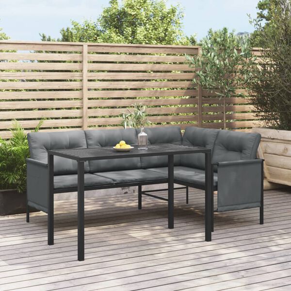 vidaXL Mesa de jantar para jardim 110x54x70 cm aço antracite
