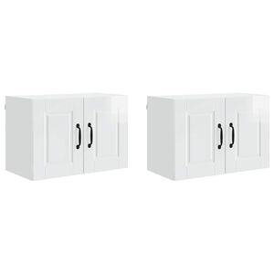 vidaXL Arm&aacute;rio de Parede PORTO 2 pcs Branco Brilhante 60 x 31 x 40 cm