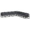 vidaXL Conjunto de Sof&aacute; de Jardim 9 unid. Preto Alum&iacute;nio