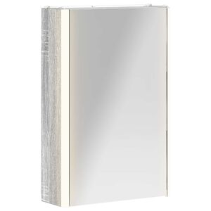 vidaXL Arm&aacute;rio de Espelho para Banheiro Cinza Sonoma 33 x 11,5 x 50 cm
