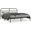 vidaXL Estrutura de cama com cabeceira 160x200 cm metal preto