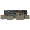 vidaXL Conjunto de Sof&aacute; de Jardim 7 unid. Cinzeto vime PE