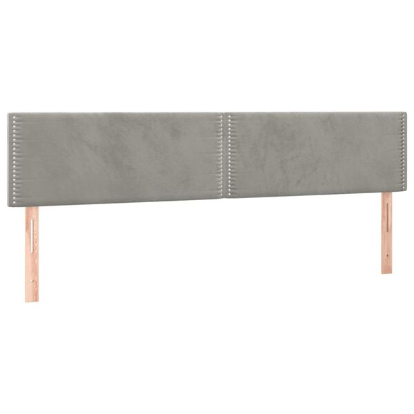 vidaXL Cabeceiras cinzento-claro 160x5x78/88 cm veludo