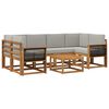 vidaXL Conjunto de Sof&aacute;s para Exterior 5 pcs Natural e Cinzento-Claro