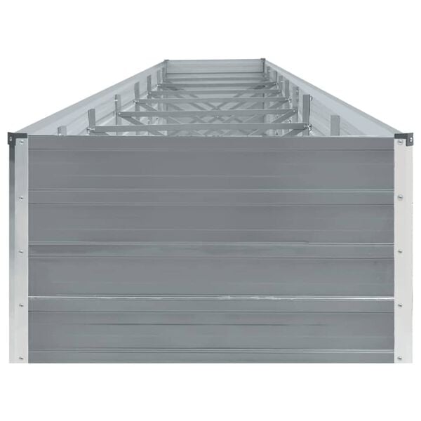 vidaXL Canteiro elevado jardim a&ccedil;o galvanizado 600x80x45 cm cinzento