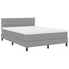 vidaXL Cama Box com cabeceira Cinzento-claro 140 x 200 cm tecido