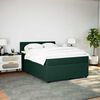 vidaXL Cama com molas/colch&atilde;o 140x190 cm veludo verde-escuro