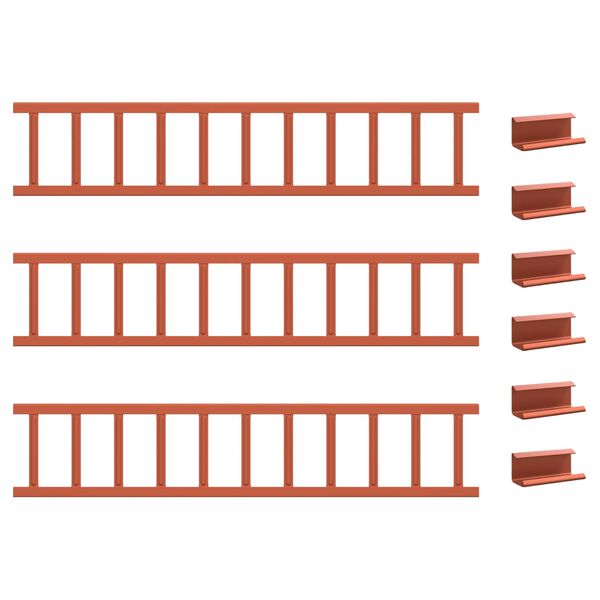 vidaXL Guarda de Neve para Telhado Vermelho 300 x 2,5 x 20 cm A&ccedil;o