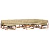 vidaXL Conjunto de Sof&aacute;s para Exterior 9 pcs Natural e Bege