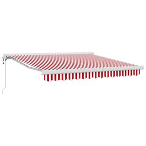 vidaXL Toldo retr&aacute;til Vermelho e Branco 300 x 250 x 165 cm