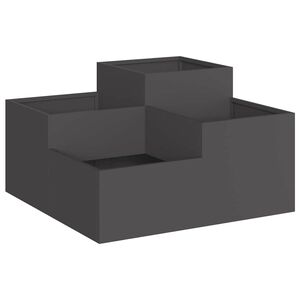 vidaXL Vaso de Jardim Preto 80 x 80 x 48 cm A&ccedil;o