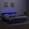 vidaXL Cama box spring c/ colch&atilde;o e LED 180x200 cm tecido azul