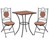 vidaXL 3 pcs conjunto bistro em mosaico azulejos de cer&acirc;mica terracota