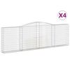 vidaXL Cestos gabi&atilde;o arqueados 4pcs 400x30x120/140cm ferro galvanizado