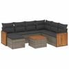 vidaXL 8 pcs conjunto sof&aacute;s de jardim c/ almofad&otilde;es vime PE cinzento