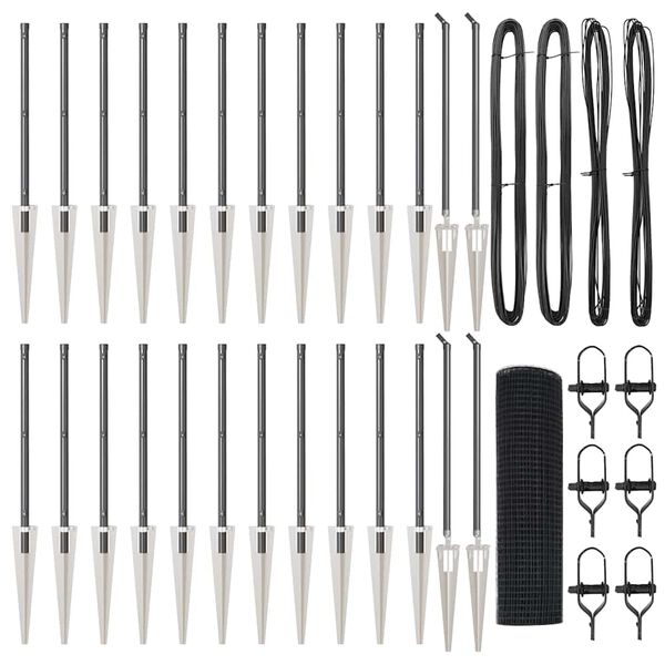 vidaXL Poste de Cerca Cinzeto 50 x 0,4 m (malha de 16 x 16 mm)