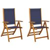 vidaXL Cadeiras de jardim dobr&aacute;veis 2 pcs ac&aacute;cia maci&ccedil;a e textilene