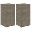 vidaXL Vaso/floreira de jardim 2 pcs 40x40x80 cm vime PE cinzento