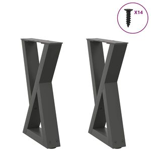 vidaXL P&eacute;s para mesa de centro 2 pe&ccedil;as antracite 28x(42-43,3) cm a&ccedil;o