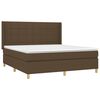 vidaXL Cama box spring c/ colch&atilde;o/LED 160x200cm tecido castanho-escuro