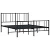 vidaXL Estrutura de cama com cabeceira e p&eacute;s 135x190 cm metal preto