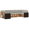 vidaXL Conjunto de Sof&aacute;s para Exterior 7 unid. Poli&eacute;ster