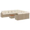 vidaXL 12 pcs conjunto de sof&aacute;s p/ jardim com almofad&otilde;es vime PE bege