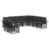 vidaXL Conjunto de Sof&aacute;s para Exterior 10 unid. Preto e Cinza Escuro