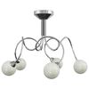 vidaXL Candeeiro teto c/ abajures vidro redondos p/ 5 l&acirc;mpadas LED G9