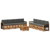 vidaXL Conjunto de Sof&aacute;s para Exterior 9 unid. Natural e Antracite